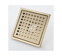 Aura 15 x 15cm Gold Stainless Steel Square Shower Drain Floor Drain with Siphon Cover