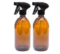 Aura 500ml AMBER GLASS Bottles with BLACK Trigger Sprays - PACK of 2