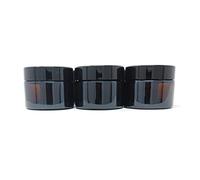Aura 50ml Amber Glass Jars with Black Lids - Pack of 6