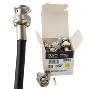 Aura BNC Crimp Plug for RG6/MF100 75Ohm CCTV/Coax Cable End 3 Piece [10 Pack]