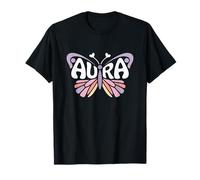 Aura Butterfly - Personalized Cute Name Word Art T-Shirt