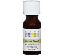 Aura Cacia, 100% Pure Essential Oil, Sweet Basil, Refreshing, .5 fl oz (15 ml)