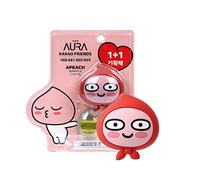 AURA Car Air Freshener Vent Clip, Apeach (Will You Marry Me, 0.14fl oz*2, Pack of 2) - Long-Lasting Odor-Fighting Scent. Kakao Friends Figurine. Car Decoration Accessories, Diffuser, Absorber