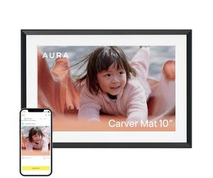 Aura Carver WiFi Digital Picture Frame | The Best Digital Frame for Gifting | Send Photos From Your Phone | Quick, Easy Setup in Aura App | Free Unlimited Storage | Gravel with White Mat