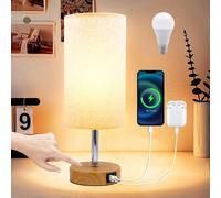 Aura Dimmable Touch Bedside Lamps, Touch Lamps with USB C Charging Ports