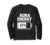 Aura Energy 67 Percent Battery Icon Spiritual Humor Yoga Long Sleeve T-Shirt