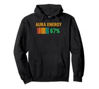 Aura Energy at 67% Funny Six Seven Meme Gen Alpha Slang 67 Pullover Hoodie, Adult Unisex, Black, Small