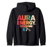 Aura Energy At 67 Six Seven Funny Gen Alpha Slang Meme Zip Hoodie