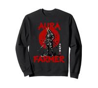 Aura Farmer Ironic Meme Samurai Brainrot Quote Sweatshirt