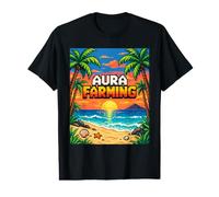 Aura Farming Beach Sunset Pixel Gen Z Slang Genz Value Graphic T-Shirt
