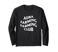 Aura Farming Club Wavy Text Internet Culture Long Sleeve T-Shirt