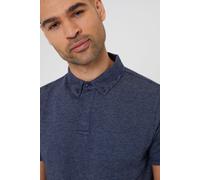 'Aura' Geometric Print Cotton Jersey Polo Shirt Threadbare Navy XL