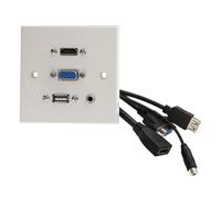 Aura HDMI/SVGA 15 pin/USB/3.5mm Stereo Aux Audio Multimedia Fly Lead Face Plate