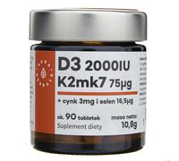 Aura Herbals Vitamin D3 2000 IU + K2 + Zinc + Selenium - 90 Tablets
