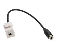 Aura Keystone 3.5mm Stereo Jack Audio Panel Input Insert with Fly Lead White