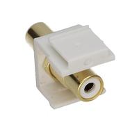 Aura Keystone White Phono RCA Audio Coupler Panel Mount Insert White