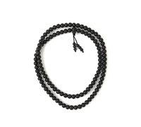 AURA MART Ebony Stretchable Mala for Wearing, Pooja, Japa and Gifting - Handcrafted Karungali Kattai Malai Prayer Beads for Yoga, Mindfulness & Spiritual Practice