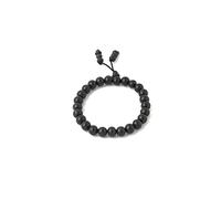 AURA MART Fine Carved Ebony Wood Stretchable Bracelet for Wearing, Pooja, Japa, and Gifting - Karungali Kattai Blackwood for Men (8 Mm)