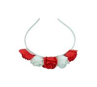 AURA MART Flower Hair Band For Baby Girls/Bridal Hair Band For Women Pack_1, Color_White & Red