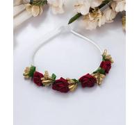 AURA MART Flower Hair Band For Baby Girls For Women Pack-01, Color- Maroon