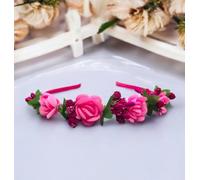 AURA MART Flower Head Band,Bridal Hair Band For Women, For Baby GirlsPack-01, Color-Baby Pink