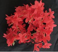 AURA MART Gajra Bun Artificial Red Orchid Flower Gajra Hair Accessories, Pack of 1