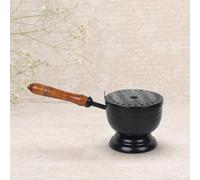 AURA MART Iron Charcoal Incense Burner, Loban Burner with Shades Cutting Cap, Dhoop Dhuni with Stand Sambrani Dhoop for Home Office Temple Prayer (Size : 21.5cm | Weight : 190gm)