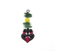 AURA MART Religious Plastic Maa Kali Nazar Battu Black Mask With Nimbu Mirch Standard Plastic Wall Hanging Decorative Showpiece & Protect Your Home Shop & Office Entrance (Size : 27.9cm)