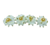 AURA MART White Gajra For Women Party Bridal Wedding Fabric/Artificial Flower Bun Juda Pack-01