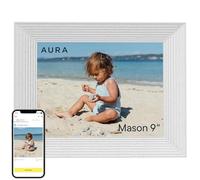 Aura Mason WiFi Digital Picture Frame | The Best Digital Frame for Gifting | Send Photos From Your Phone | Quick, Easy Setup in Aura App | Free Unlimited Storage | White Quartz