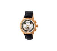Aura Men's Semi-Skeleton Leather-Band Watch Heritor Automatic Multi One Size