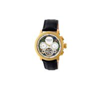 Aura Men's Semi-Skeleton Leather-Band Watch Heritor Automatic White One Size