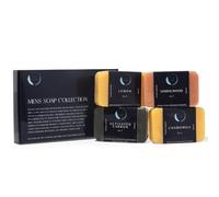 Aura Naturals Mens Soap Bar Pack of 4 - Sandalwood, Lemon, Activated Carbon & Chamomile Scented Men Soap Bar - 150g Exfoliating Soap for Men, Natural Body Soap Gift Set