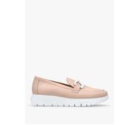 Aura Nude Pink Leather Loafers - Beige Leather / 39
