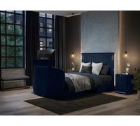 Aura Ottoman TV Bed Frame With Dolby Atmos Surround Sound King Beige