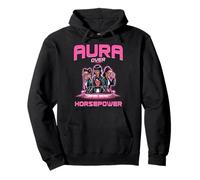 Aura Over Horsepower Cool Retro Women Empowerment Driver Pullover Hoodie