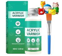 AuraBeen Acrylic Varnish - Air Drying Clay Glaze with Brush - Prevents Cracking & Yellowing, Waterproof High-Gloss Finish for Air Dry Clay, Pottery Crafts, Wood & Oil Painting, Scratch Resistant