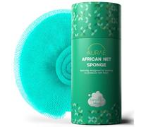 AURAE African Net Sponge - Authentic African Exfoliating Net Sponge for Bath & Shower, 115 cm Soft, Durable & Quick-Drying Mesh Back Scrubber & Body Exfoliator for All Skin Types - Zanzibar Mint