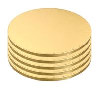 Aurafly 5 Pack Gold Cake Boards, 30cm/12inch Round Cake Drums, 12mm Thick Circle Cakes Base, Greaseproof Pale Gold Foil Cardboard for Cakes Baking Wedding Birthday Party Supplies