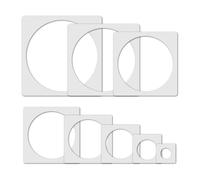 Aurafly 8Pcs Large Circle Template for Drawing, Reusable Plastic Circle Stencil Paper Various Sizes Circle Maker Drawing Tool for Painting and Spraying on Wall or Wood Artists and DIY Projects