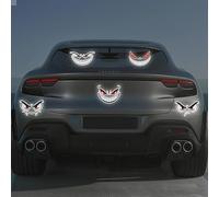 AuraFusion 10 Piece Reflective Car Stickers with Demon Smile, Waterproof, Self-Adhesive, Funny Decoration for Car, Motorcycle and more
