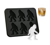 AuraFusion ice cube tray silicone moulds silicone ice cube tray 6.69 Inch For Families Friends Bartenders For World Cup Party Camping Drinks DIY Ice Cube Mould Bigfoot Design Black