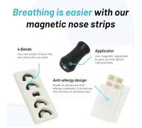 AuraFusion Nasen Magnet Atmen - 90-piece set (45 pairs) Square Nose Strips, Anti-snoring Breathing Aid, Sweat-resistant, for Home, Travel and Business Trips