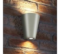 Auraglow 14W Indoor / Outdoor Double Up & Down Wall Light - Silver - Warm White