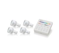 Auraglow 2.4Ghz Remote Control Rgb Gu10 Led Light Bulb - 60W Eqv - 4 Pack With Touch Panel Switch