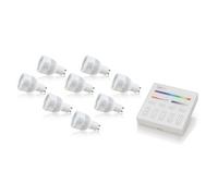 Auraglow 2.4Ghz Remote Control Rgb Gu10 Led Light Bulb - 60W Eqv - 8 Pack With Touch Panel Switch