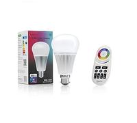 Auraglow 2.4Ghz RF Remote Controlled 6w Colour and Saturation Changing Warm and Cool White B22 LED Dimmable Light Bulb Second Generation - 60w EQV (1 Bulb + 1 Remote)