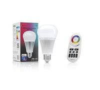 Auraglow 2.4Ghz RF Remote Controlled 6w Colour and Saturation Changing Warm and Cool White E27 LED Dimmable Light Bulb Second Generation - 60w EQV (1 Bulb + 1 Remote)