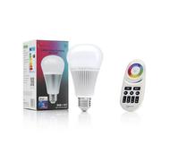 Auraglow 2.4Ghz RF Remote Controlled 6w Colour and Saturation Changing Warm and Cool White E27 LED Dimmable Light Bulb Second Generation - 60w EQV (1 Bulb + 1 Remote)