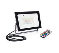 Auraglow 50W RGB IR Remote Controlled Colour Changing Outdoor Floodlight IP65 Weatherproof Decoration and Security Wall and Ground Lamp